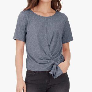 William Rast CHarcoal Aubreigh Tie front Basic Athletic top